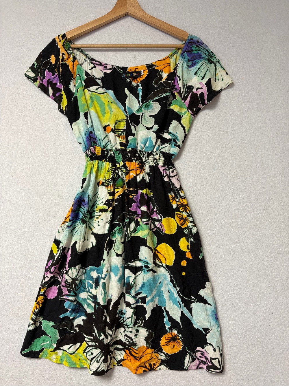 Vintage Jams World St. Tropez Hawaiian Floral Rayon Dress Made in Hawaii USA XS